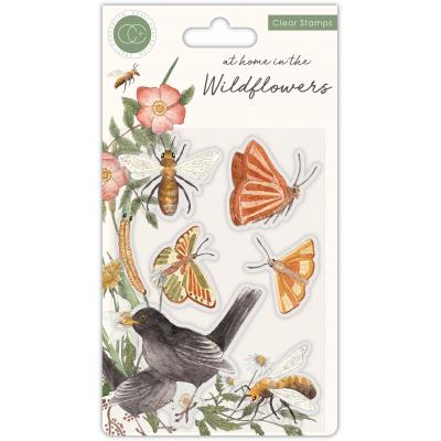 Craft Consortium At Home in the Wildflowers Clear Stamps - Bees & Butterflies